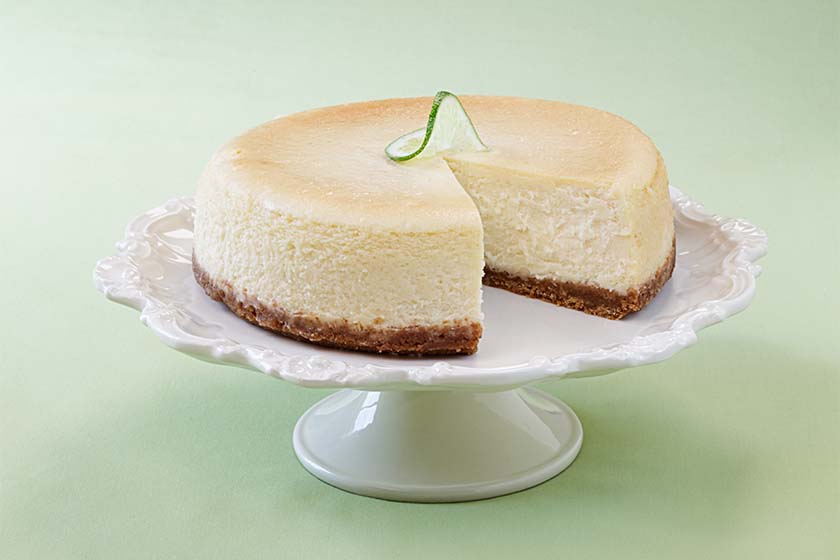 Key Lime Cheesecake on Cake Stand